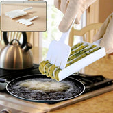 Manual Food Slicing and Frying Press Tool in use