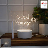 LED Acrylic Writing Message Board Night Lamp with Marker Pen