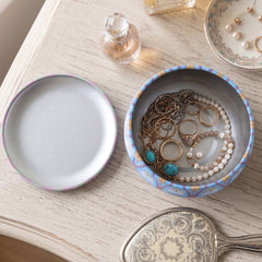 Metal Mandala Tin Box, Decorative Round Container for Candle and Trinkets (1 Pc)