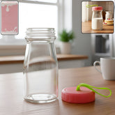 Premium 300ML glass bottle with leak-proof silicone lid and handle
