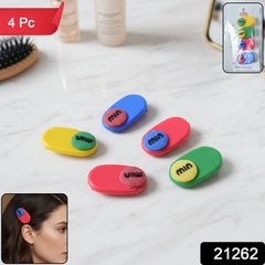 Decorative hair clip set with text accent details