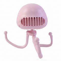 Handheld Mini Fan with LED Star Projector Flexible Tripod Stand (1 Pc)