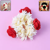 Artificial Jasmine Gajra hair accessory with red roses