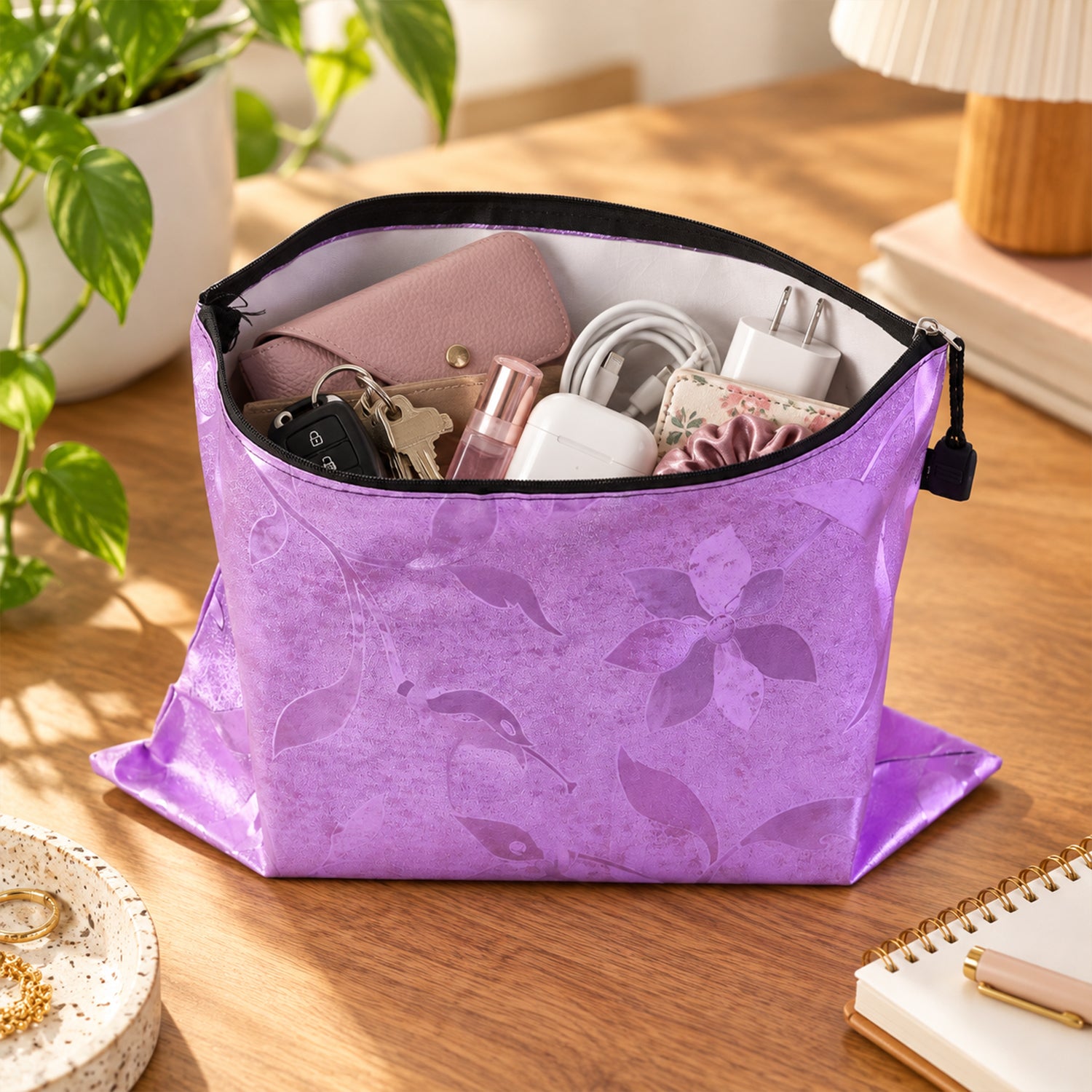 Zippered travel organizer bag toiletries