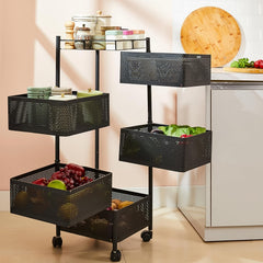 Heavy duty mesh storage rack for kitchen and home