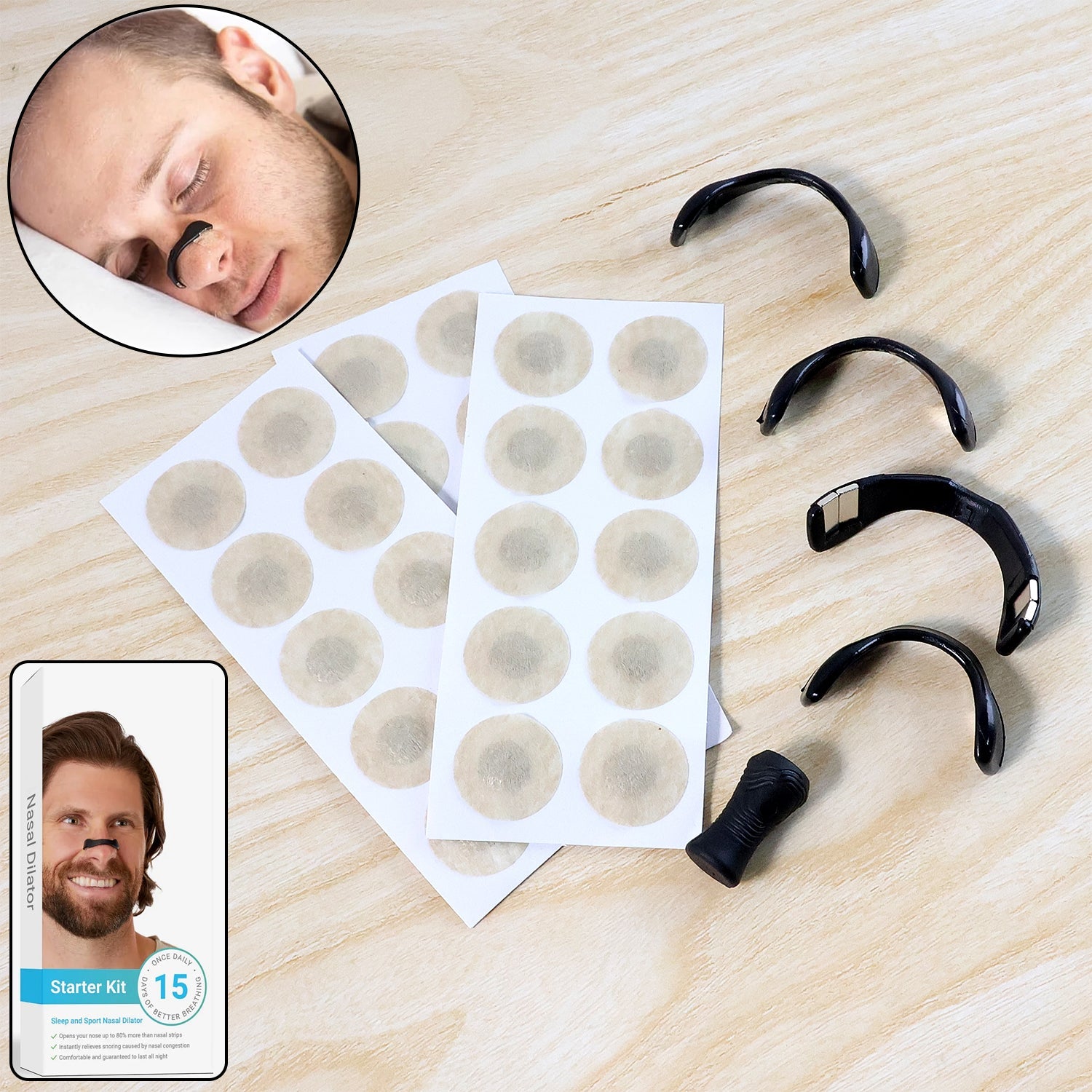 Nasal Strip Starter Kit packaging and contents