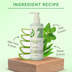 Close-up of Zequz Neem & Tulsi Face Wash gel texture