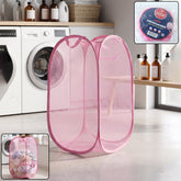 Foldable Mesh Laundry Basket Lightweight Clothes Hamper (1Pc, 32x32x58cm)
