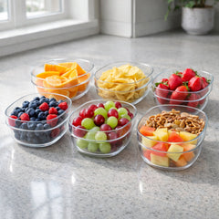 Transparent bowls for food serving