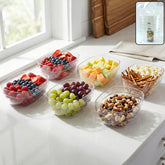 Clear oval serving bowl set of 6