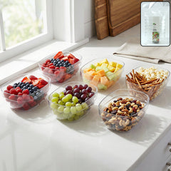 Clear oval serving bowl set of 6