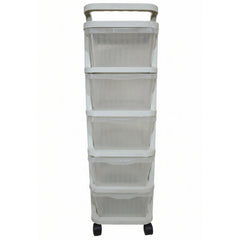 Multi layer plastic drawer cabinet with wheels for easy movement