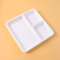 Plastic Food Plate with 3 Compartments