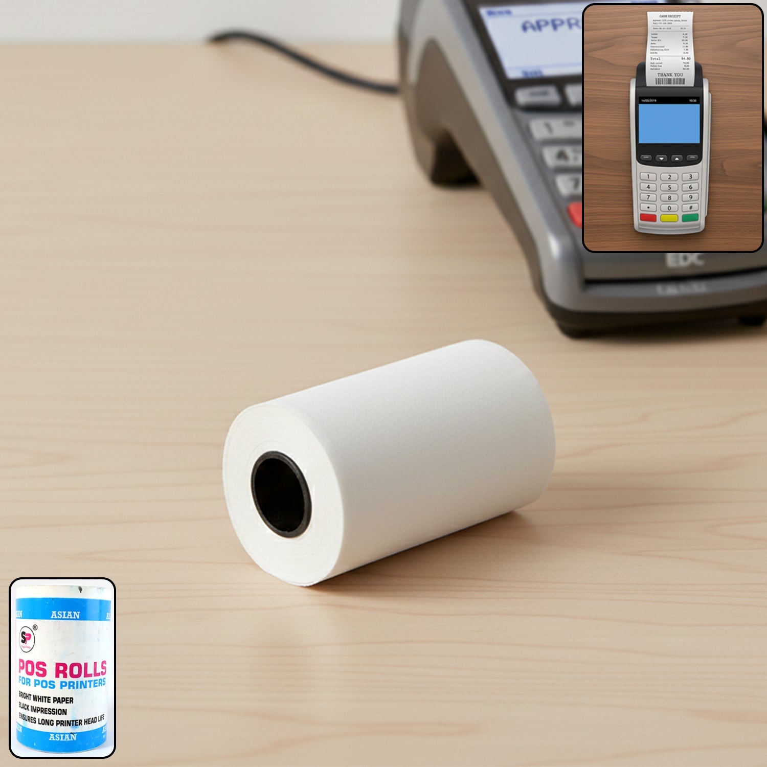 Thermal label roll for POS machine