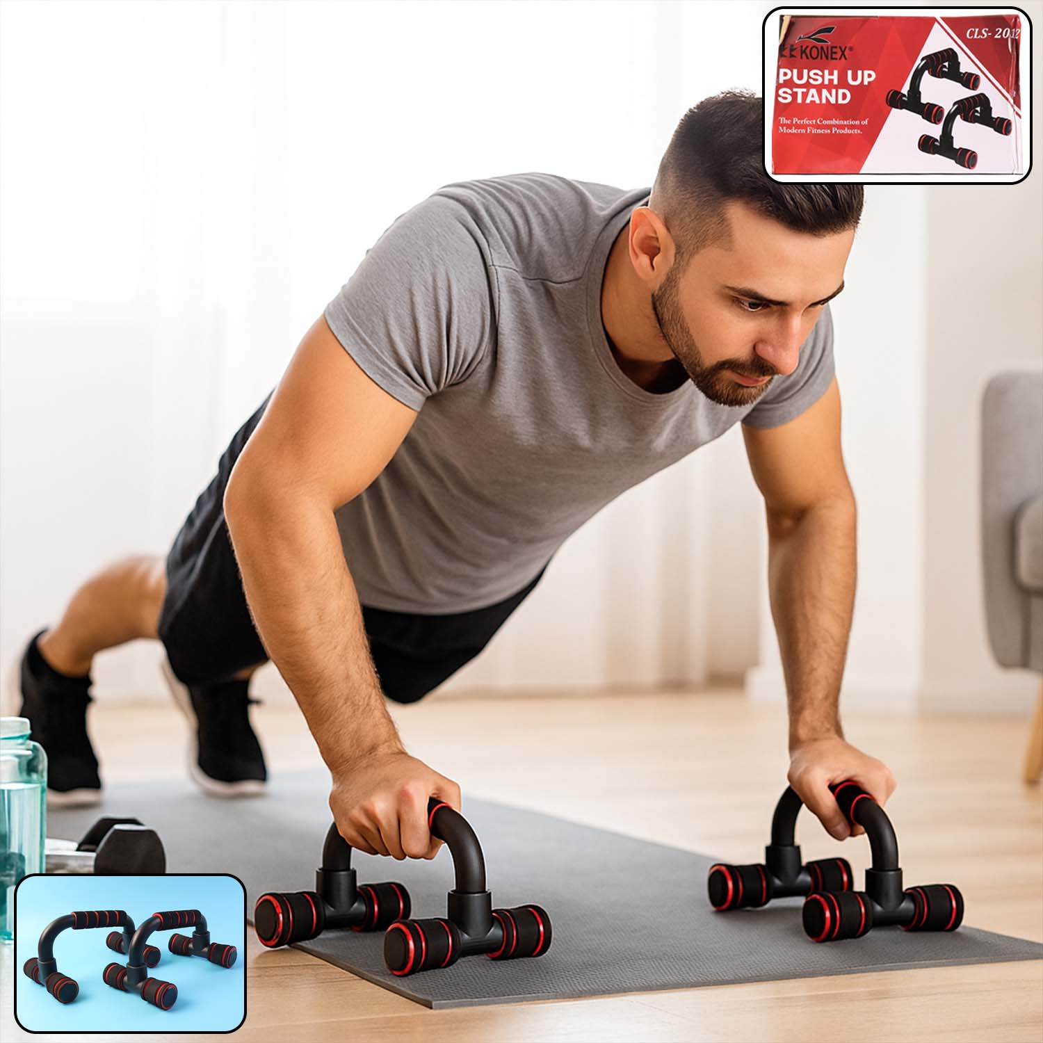 Heavy-Duty Push-Up Bars Stand with Foam Grip
