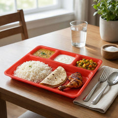 32 × 25 Cm Multipurpose Compartment Serving Tray (1 Pc)