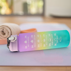 Motivational Water Bottle close-up of time markers