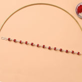 Rudraksha Bead Bracelet Rakhi, Silver-Plated Cap Beads Rakhi for Brother (1 Pc)