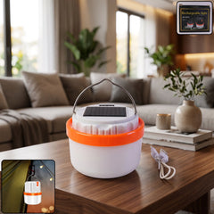 Solar rechargeable LED emergency light and portable camping lantern (1 pc)