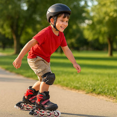 Red roller boots medium size inline skates