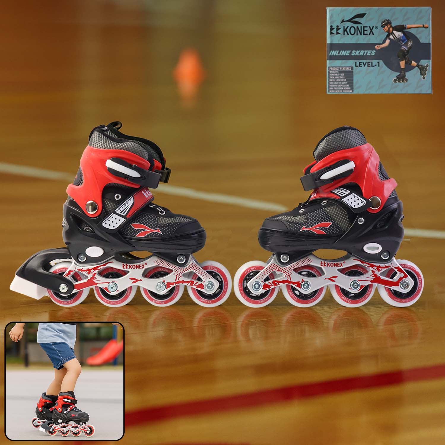 Professional adjustable inline skates for kids and adults medium size