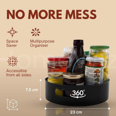 Rotating Round Storage Tray Organizer for Kitchen Bathroom and Desk (1 Pc)