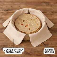 Chapati wrapped in cotton cloth