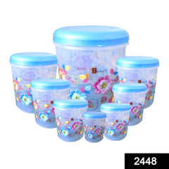 Multi-size airtight containers displayed