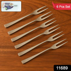 Set of 6 durable stainless steel fruit forks