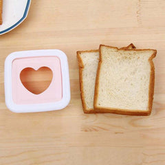 Bread sliced with heart shape cut