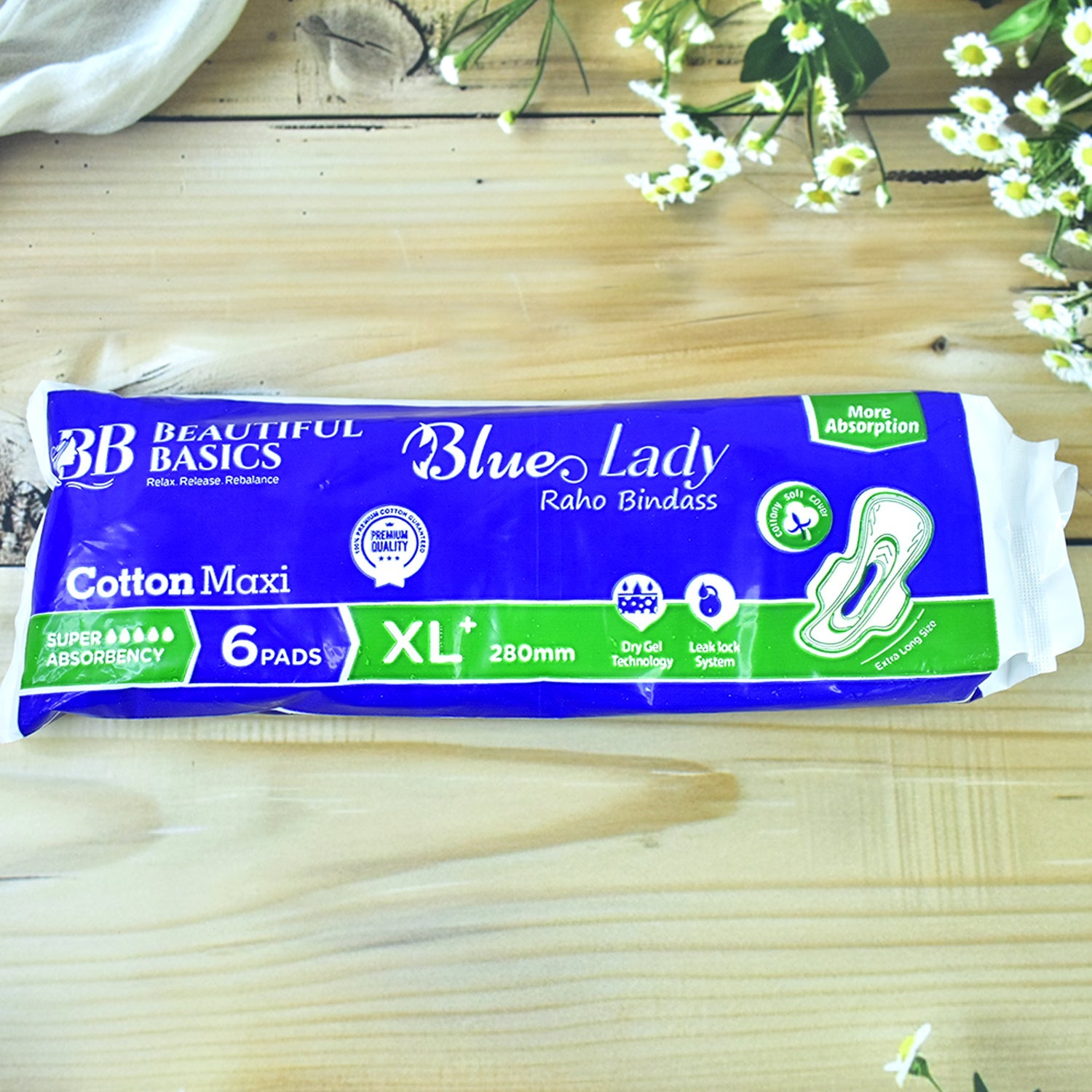 Beautiful Basics Blue Lady Sanitary Pads pack image