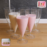 Supermom Plastic Shake Coco Glass Set with 6 transparent 230 ml glasses