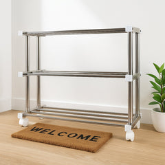 Portable lightweight stainless steel shoe rack