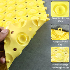 Shower massage mat with textured massage surface