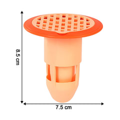 Plastic drain hair filter installed in a tiled shower drain