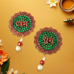 Elegant Beaded Shubh Labh Door Decoration Piece