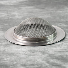 Stainless Steel Sink Strainer in Use, Trapping Food