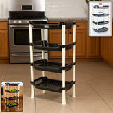 Apex 4-Layer Small Plastic Storage Rack in white