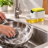 2-in-1 Dish Soap Dispenser & Sponge Holder for Tidy Kitchen Sink