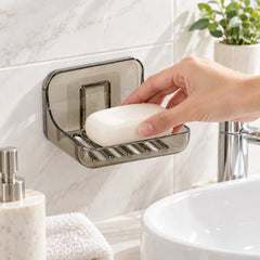 Bathroom soap dish drain holder