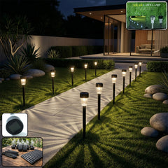 solar powered lawn pathway light set 12 pcs