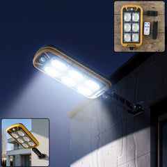 Solar LED motion sensor wall light with remote, waterproof for outdoors (1 set)