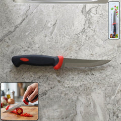 Stainless steel utility kitchen knife with ergonomic grip handle