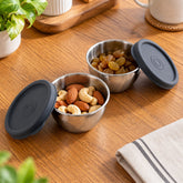 Steel container 180ml lid small storage bowl