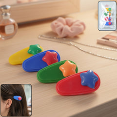 Colorful star decorative hair clip set with 4 pieces