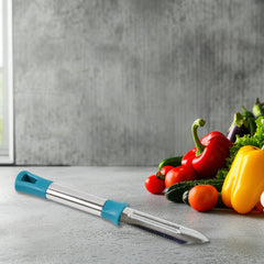Close-up of Apex stainless steel kitchen peeler