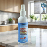Stone surface brightened with stain remover and crystal plating cleaner