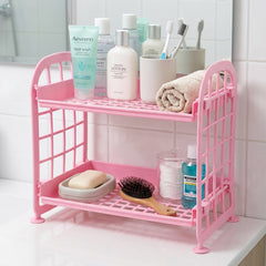 Two tier storage organizer shelf