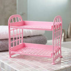 2 layer small plastic rack multipurpose organizer