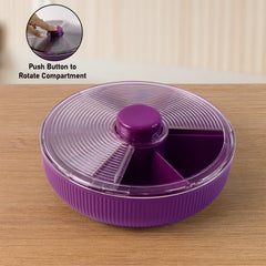 Organized compartments inside rotating dry fruit container